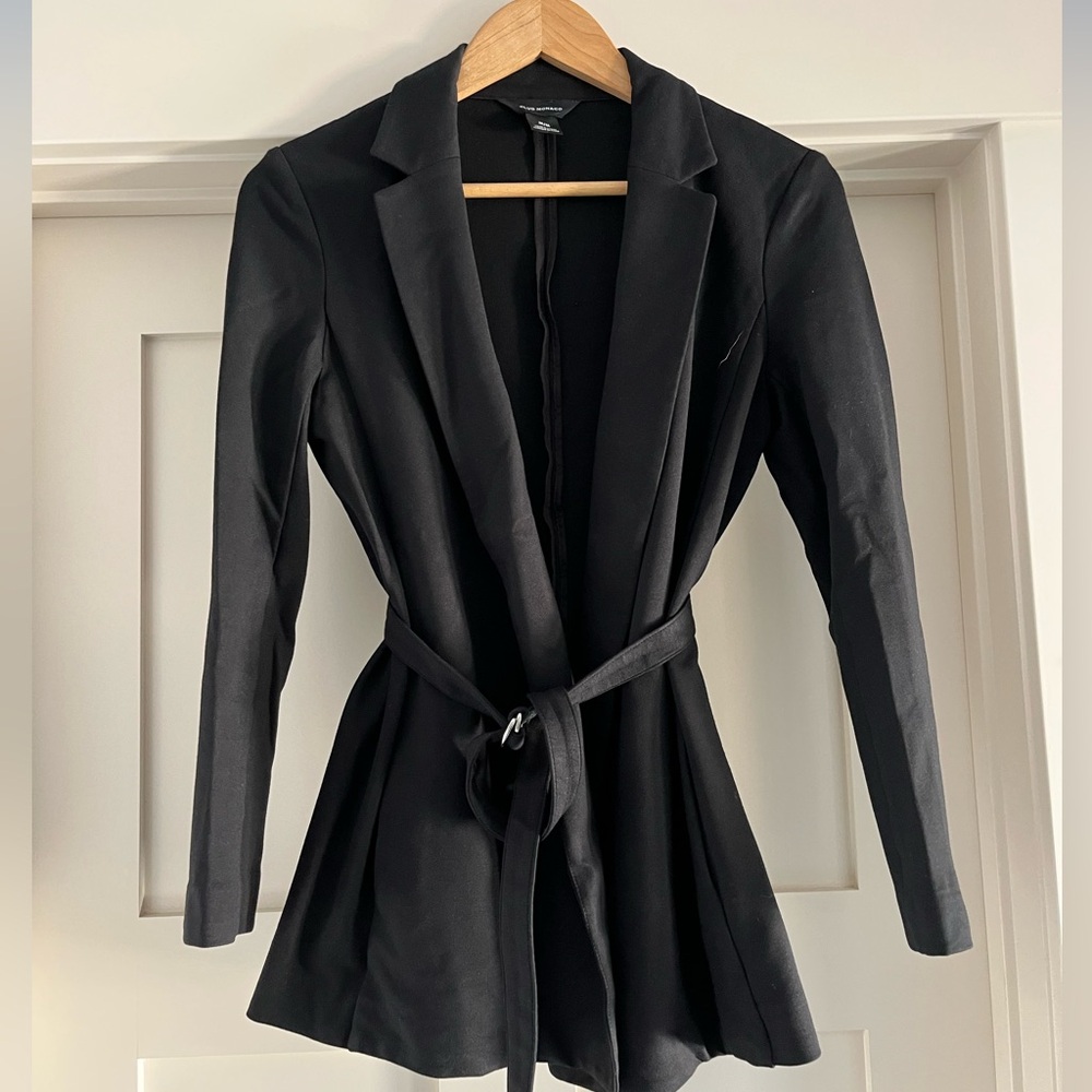 Club Monaco Black Women's Belted Blazer